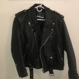 Vintage British M Leather Motorcycle Jacket - M/L